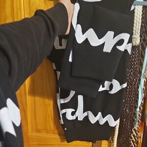 Champion Black and White Graphic Sweatpants